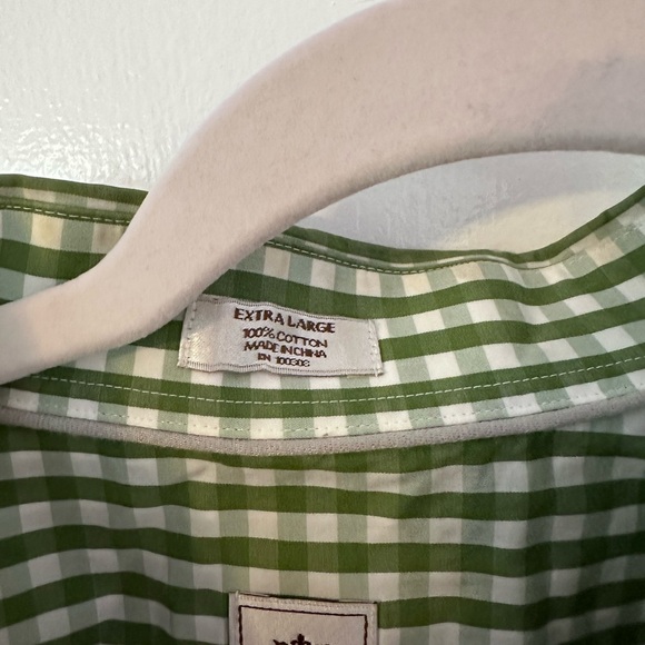 Peter Millar 100% cotton weekender finish green checkered Button up Men’s shirt - Picture 4 of 4